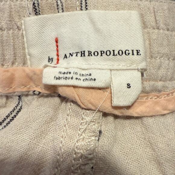 Anthropologie Seashore Pant Linen Blend Rope Tie Striped Women Small Casual Boho - Picture 5 of 8